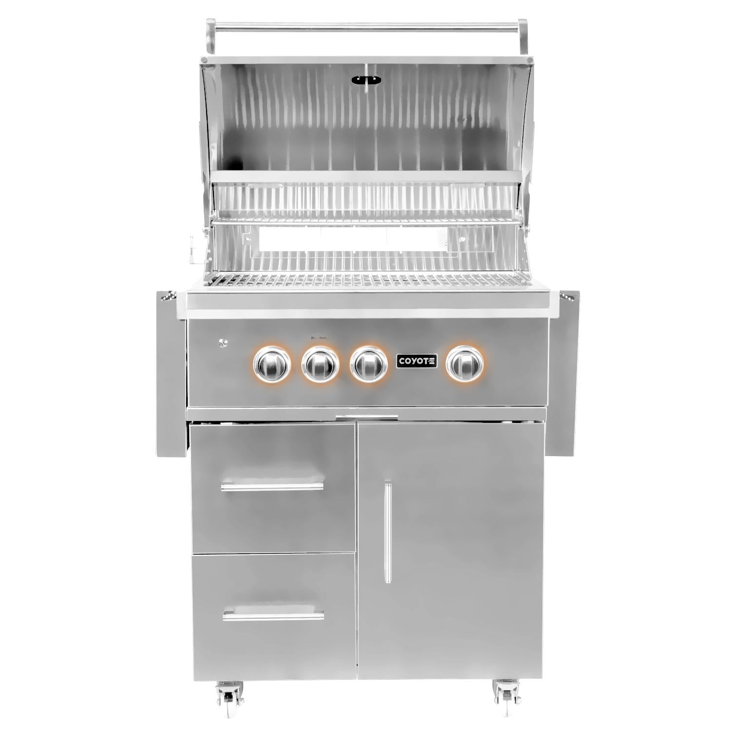 Coyote S-Series 30-Inch 3-Burner Natural Gas Grill With RapidSear Infrared Burner & Rotisserie - C2SL30NG-FS