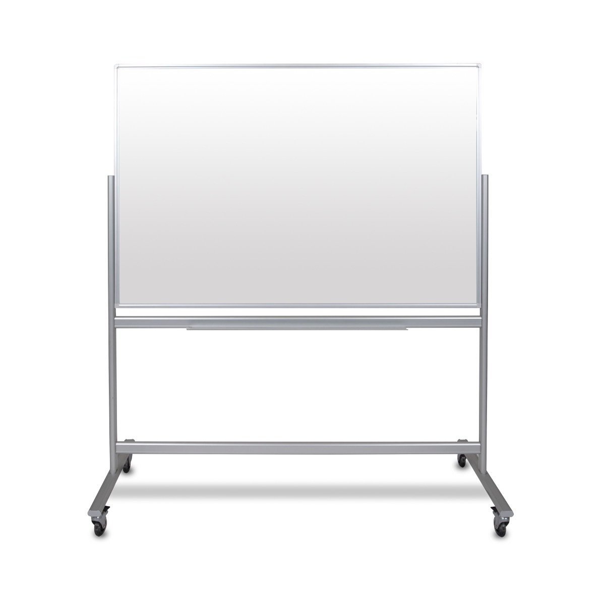Luxor 60"W X 40"H Double-Sided Mobile Magnetic Glass Marker Board