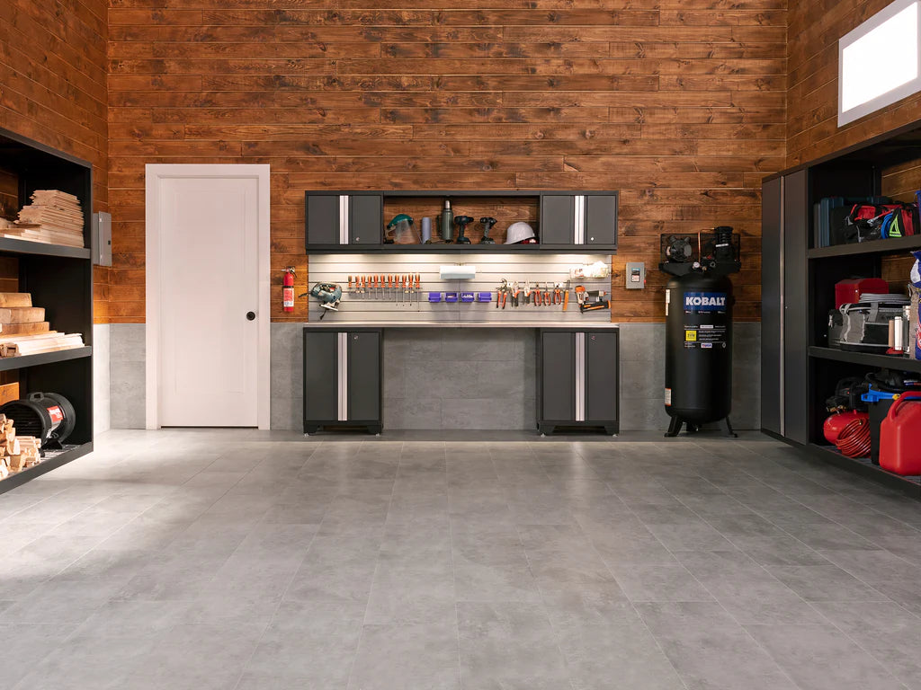 NewAge Garage Floors Stone Titanium Vinyl Tile Flooring (600