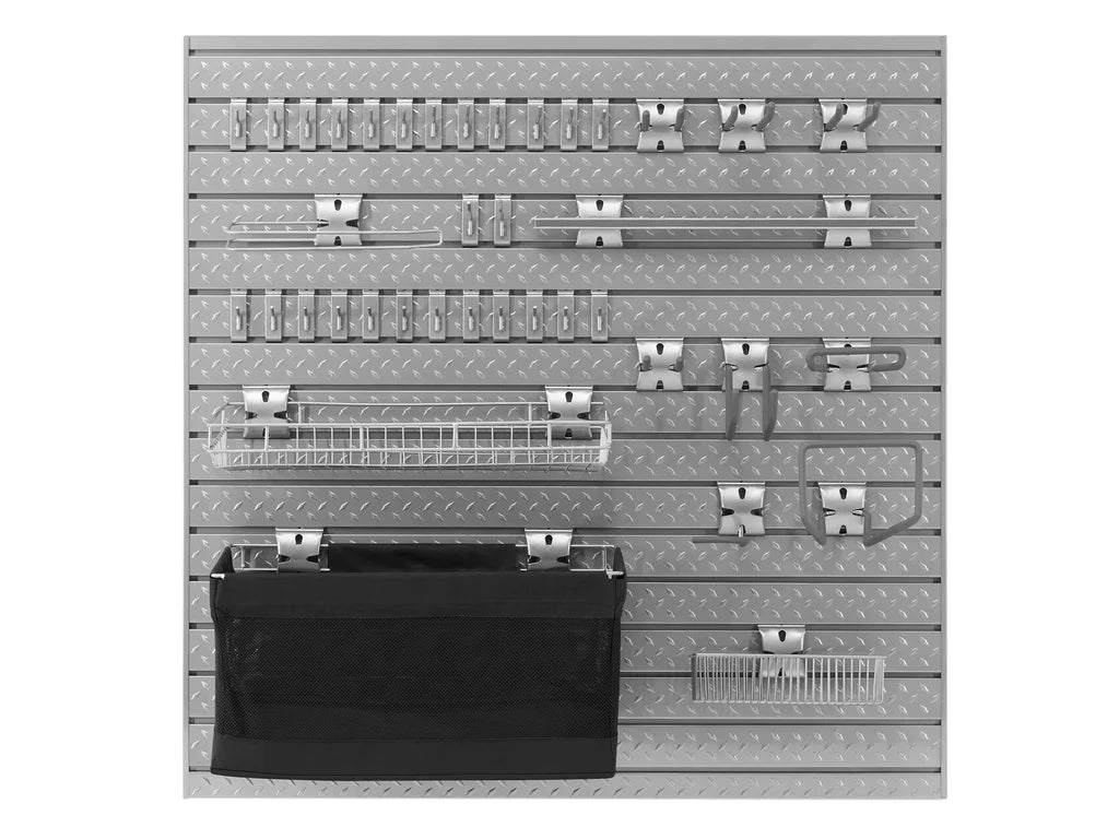 NewAge Pro Series 16 sq. ft. Steel Slatwall with 40-Piece