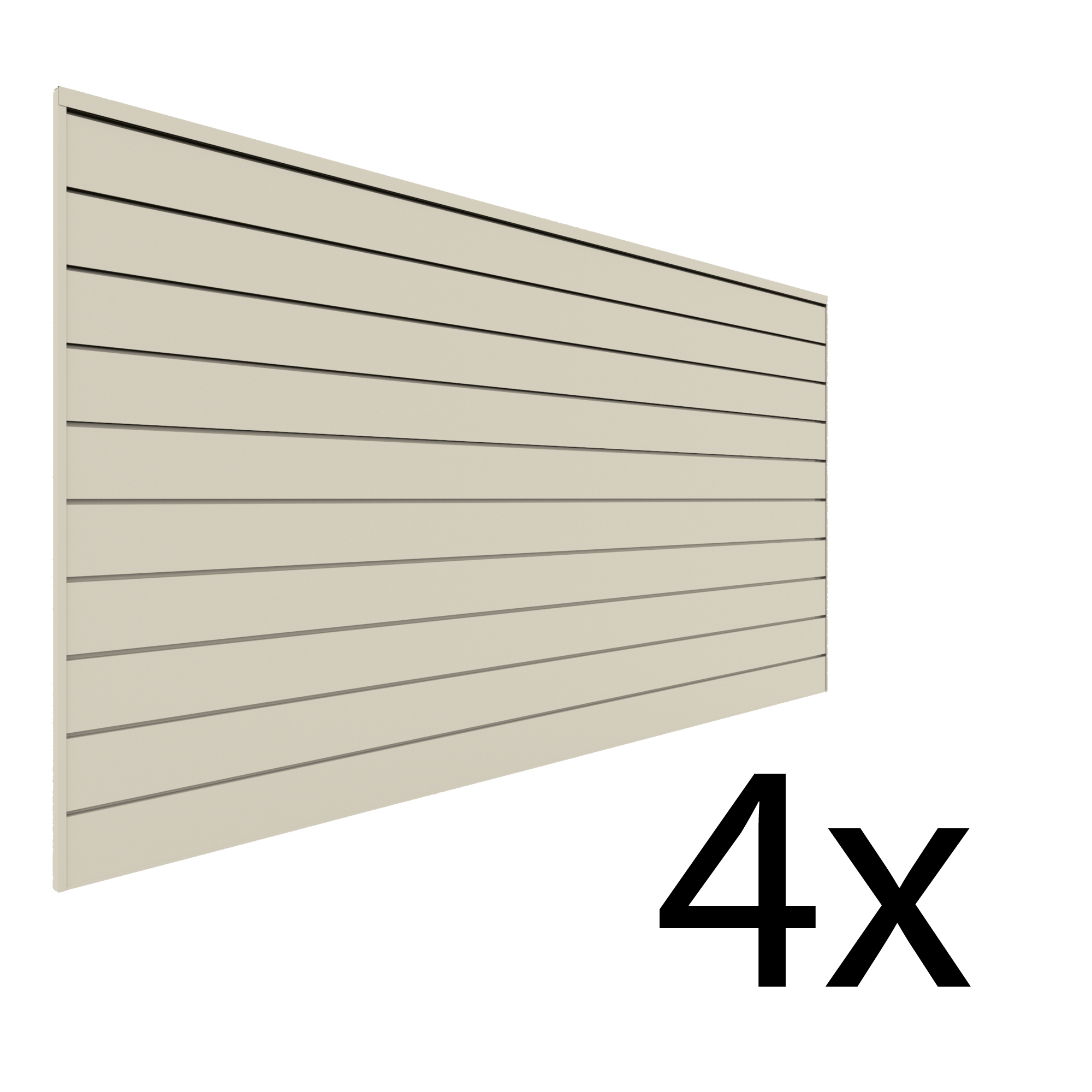 Proslat 8 ft. x 4 ft. PVC Slatwall - 4 pack 128 sq ft -