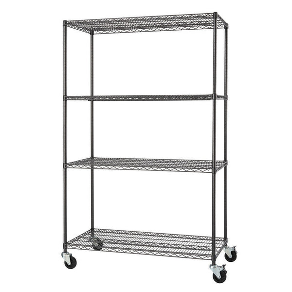 Trinity Pro Black 4-Tier Steel Wire Garage Storage Corner Shelving Unit