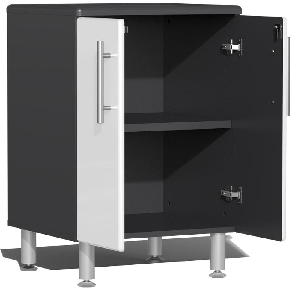 Ulti-MATE Garage 2.0 Series White Metallic 4-Piece 2-Door Base Cabinet Set