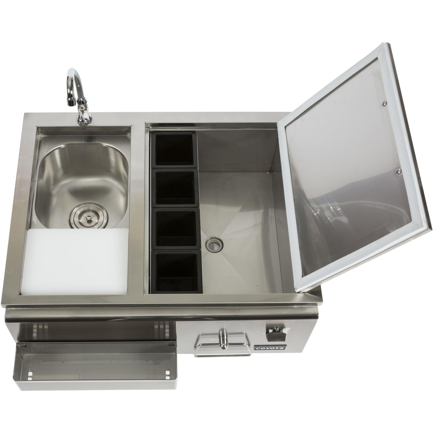 Coyote 30-Inch Stainless Steel Built-In Refreshment Center -