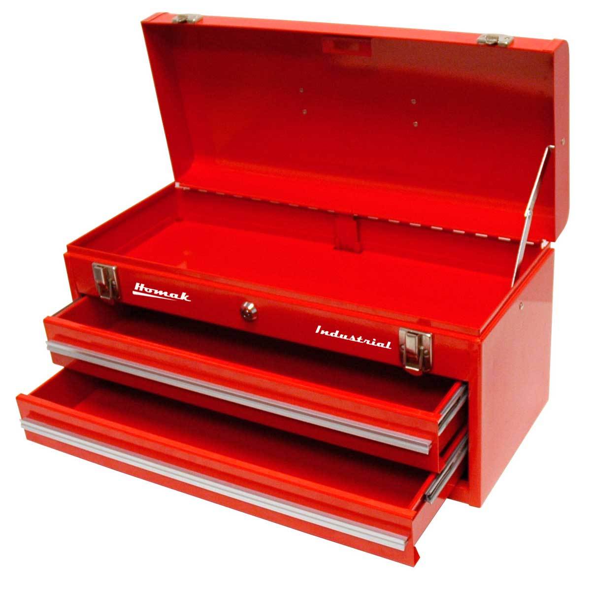 Homak 20" Industrial 2-Drawer Friction Toolbox - Red