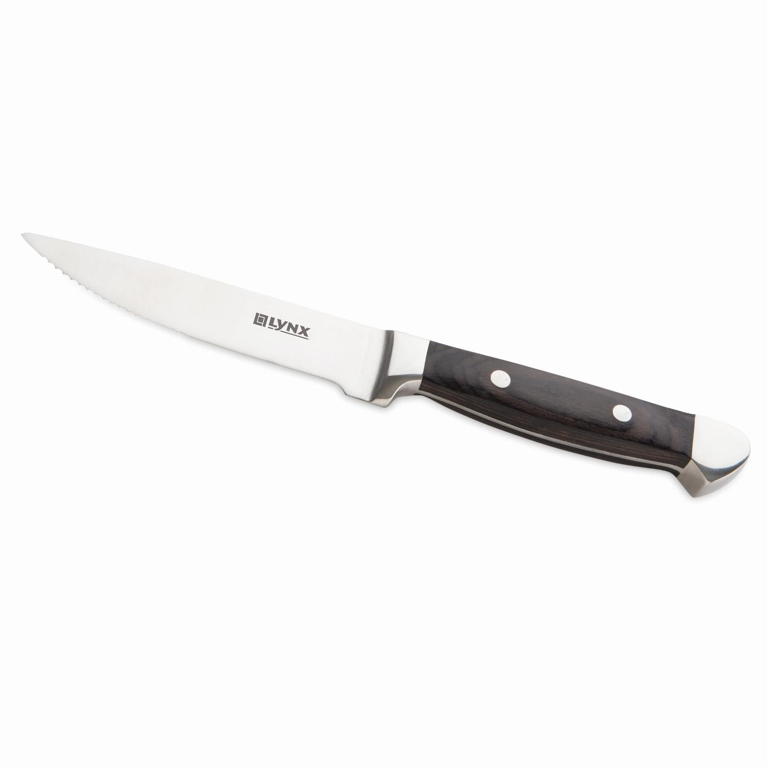 Lynx 6-Piece Stainless Steel Steak Knife Set In Wood 
