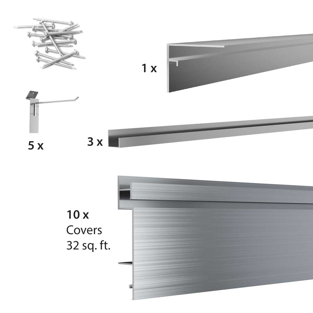 Proslat 8 ft. x 4 ft. Aluminium Slatwall - Slatwall
