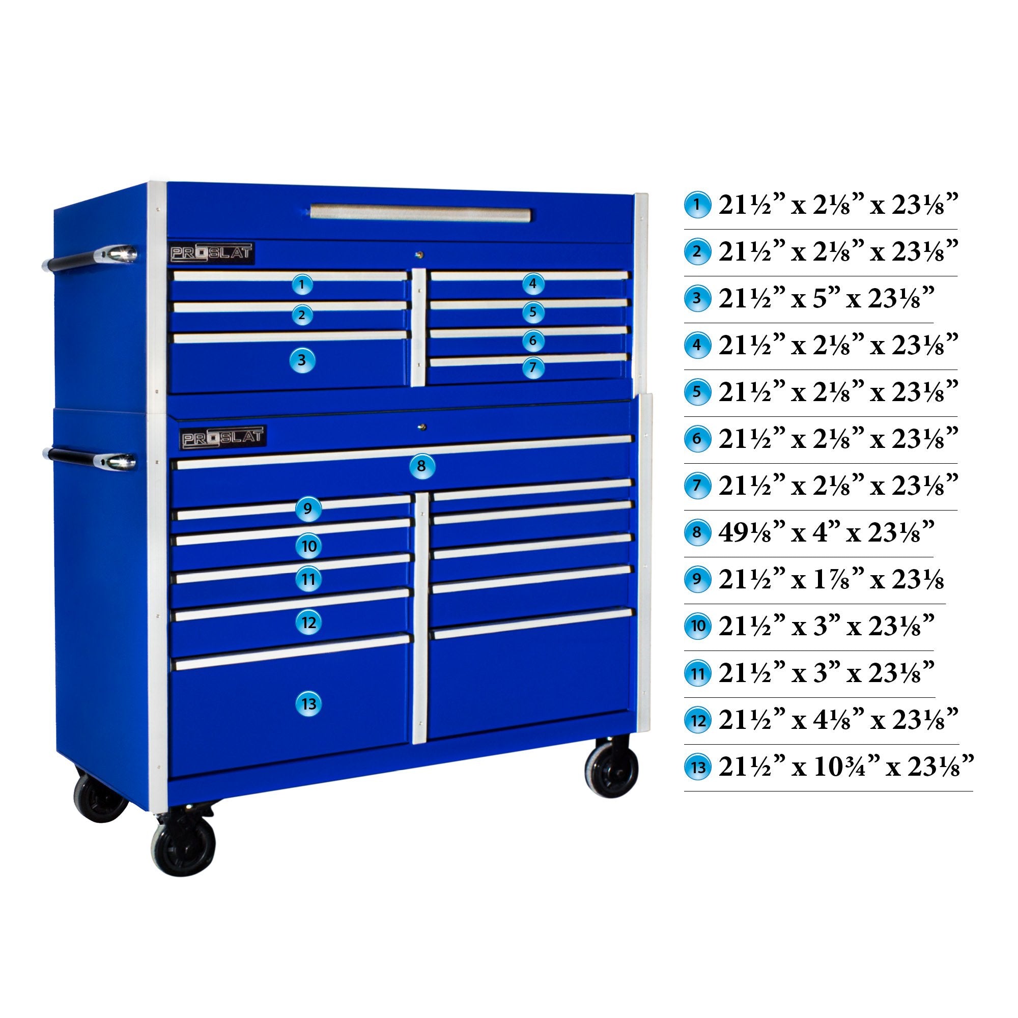 Proslat MCS 54 Rolling tool chest combo - Blue
