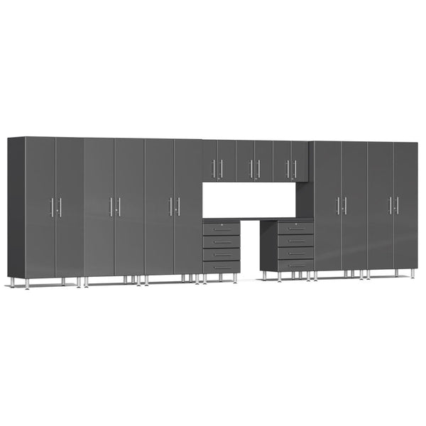 Ulti-MATE Garage 2.0 Series Grey Metallic 11 Piece Kit with Workstation ...