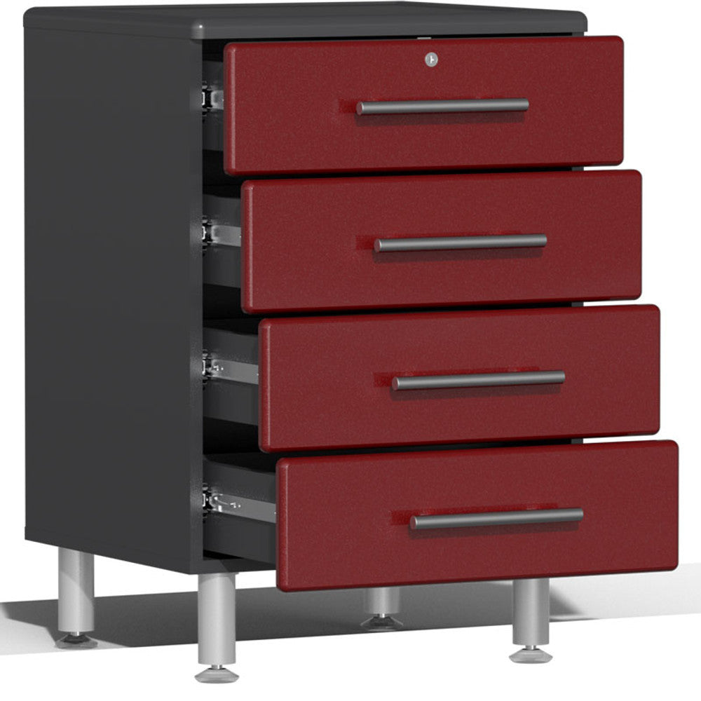 Ulti-MATE Garage 2.0 Series Red Metallic 8-Piece Dual Workstation Set with Bamboo Worktop