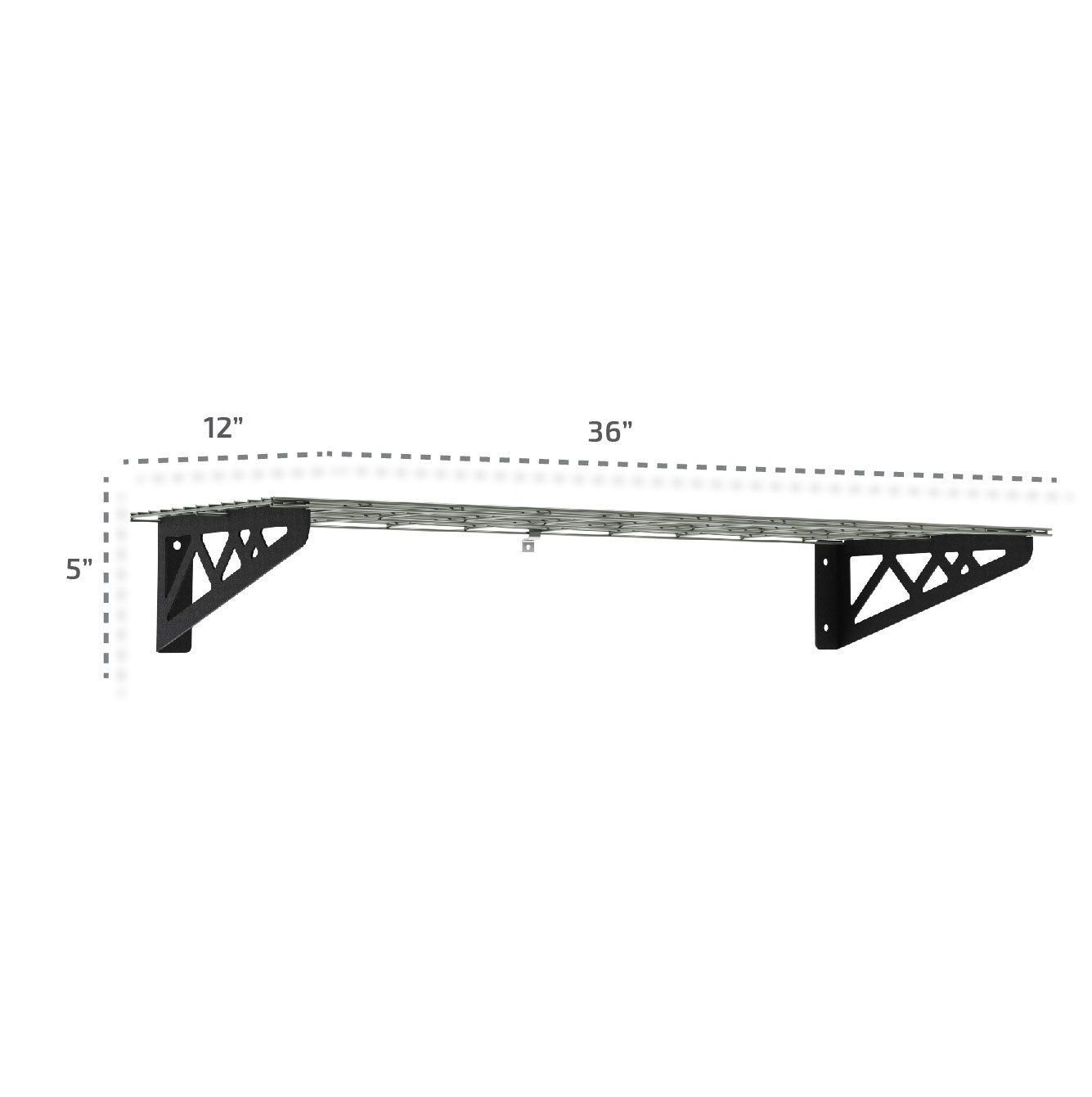 12’ x 36’ Wall Shelves (Two Pack with Hooks) - Mounted
