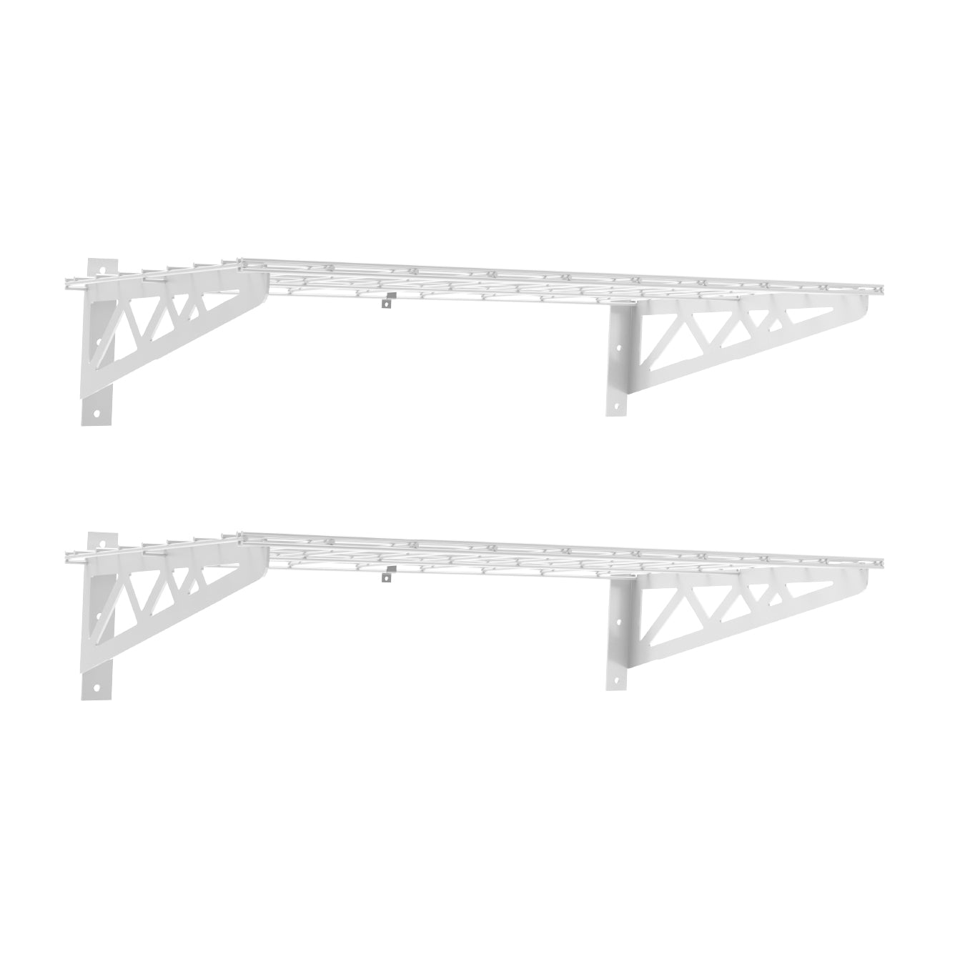 18’ x 36’ Wall Shelves (Two Pack with Hooks) - Mounted