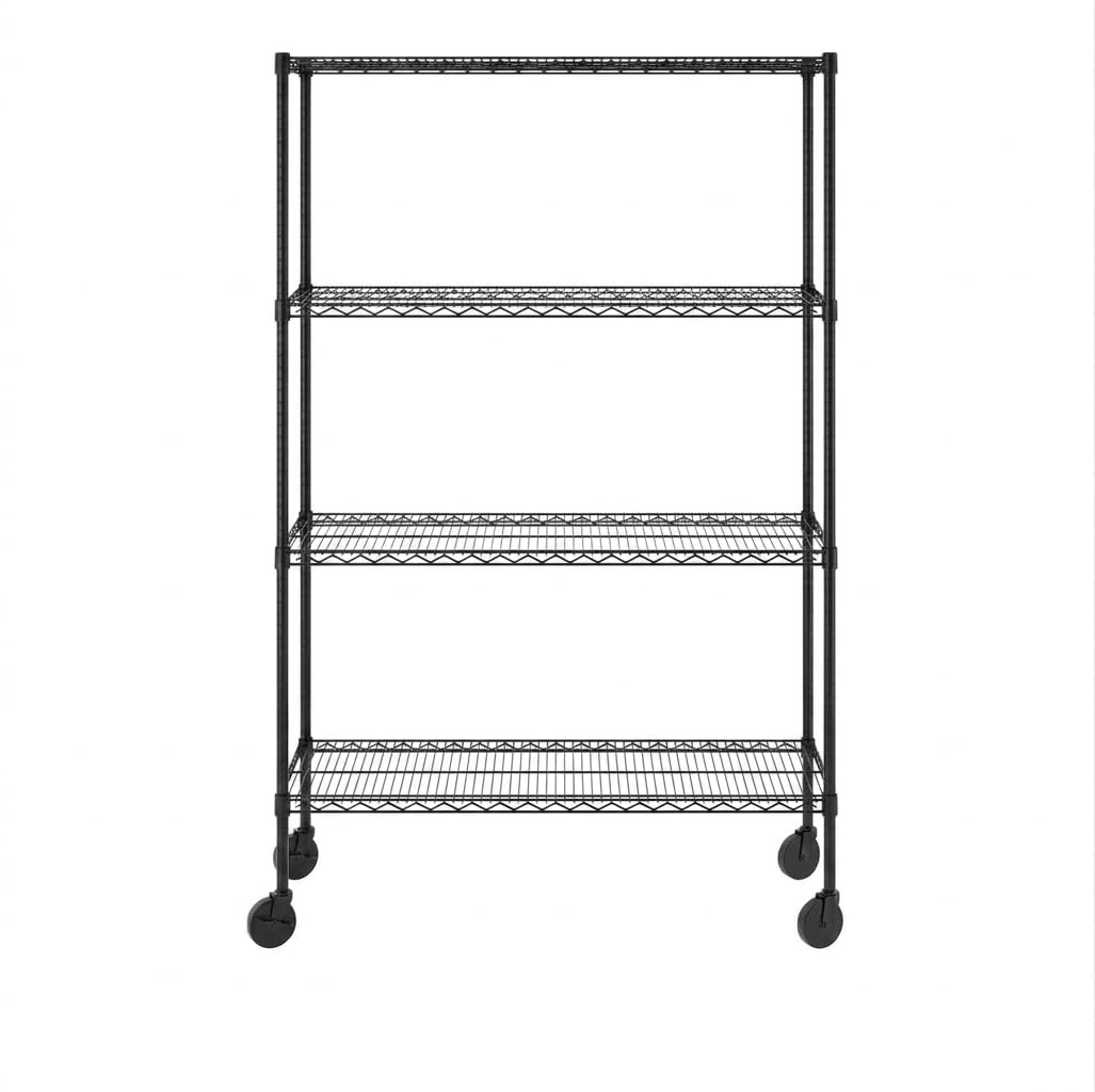 18’’ x 48’’ x 72’’ 4-Tier Wire Rack - Black - Wire Shelving