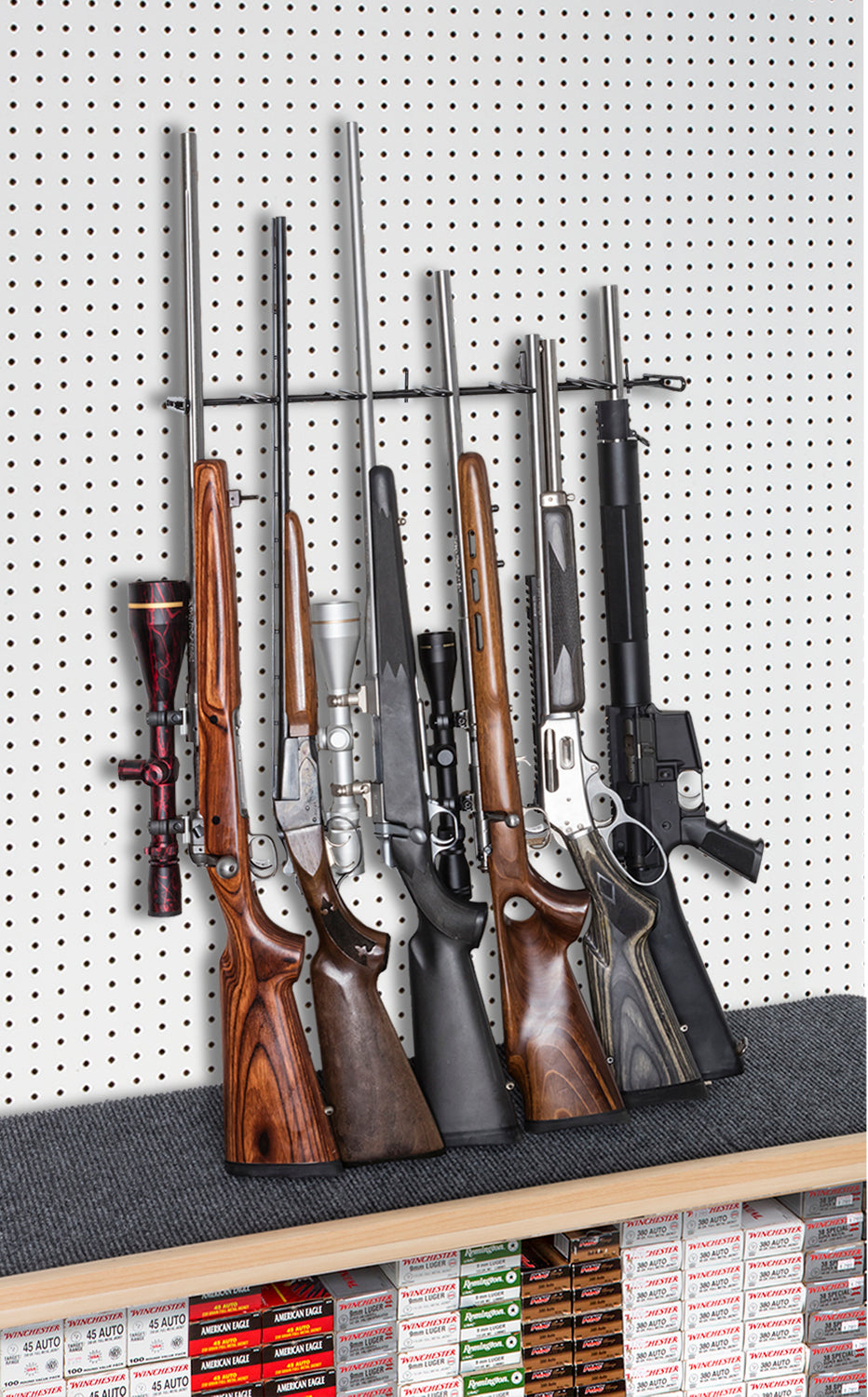 2' 6-Barrel "In-Line" Rifle Barrel Rest, For Slat Wall (SKU 6290)