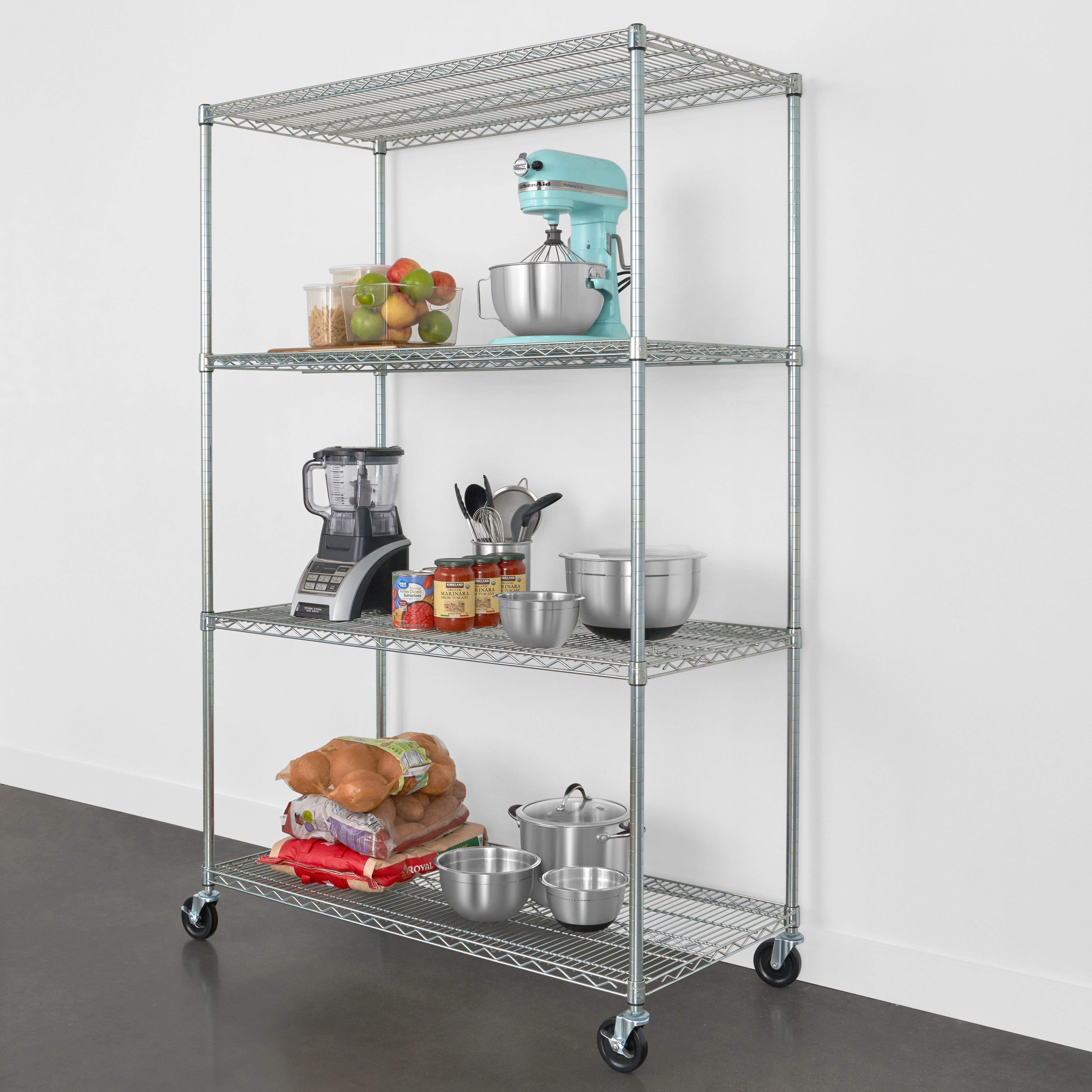 24’ x 48’ 72’ 4 - Tier Wire Rack - Shelving