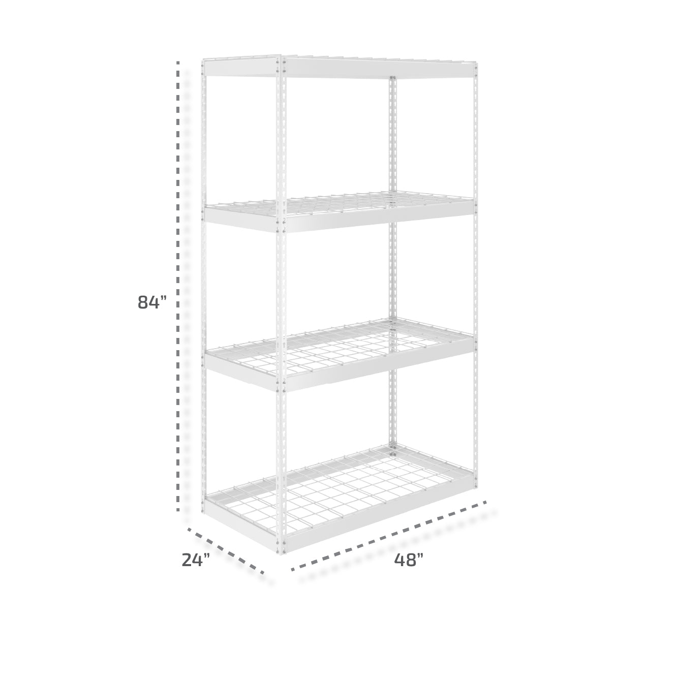 24’ x 48’ 84’ Heavy - Duty Garage Shelving - Heavy Duty