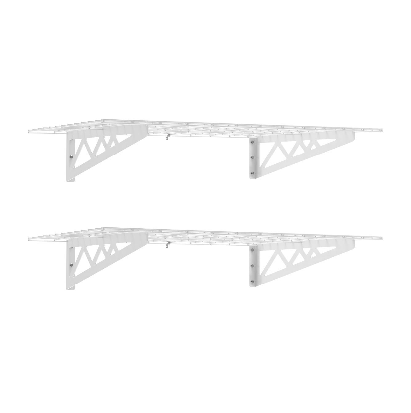 24’ x 48’ Wall Shelves (Two Pack with Hooks) - Mounted