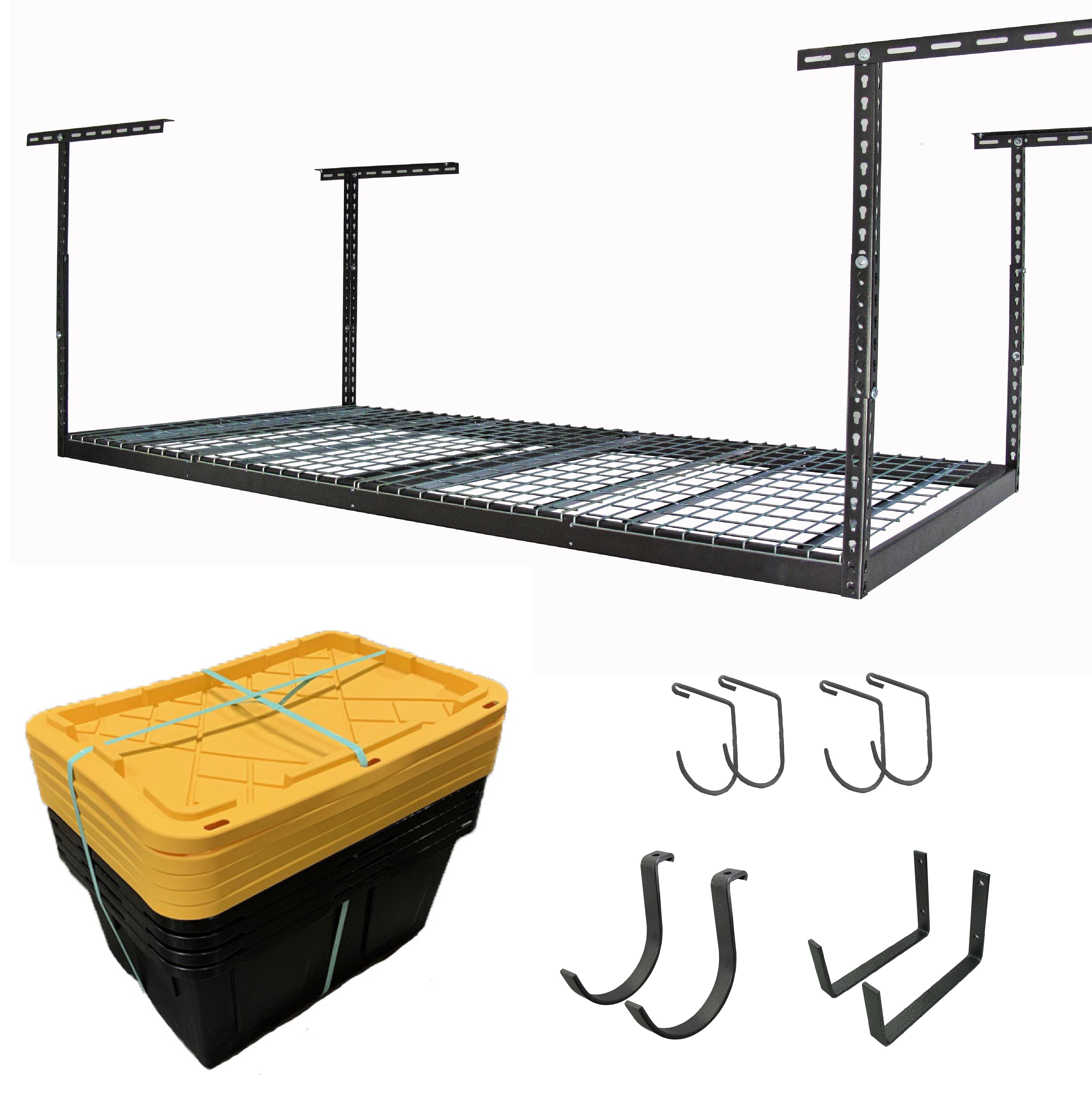 4' x 8' Overhead Garage Storage Bundle w/ 5 Bins (Yellow) sku ...