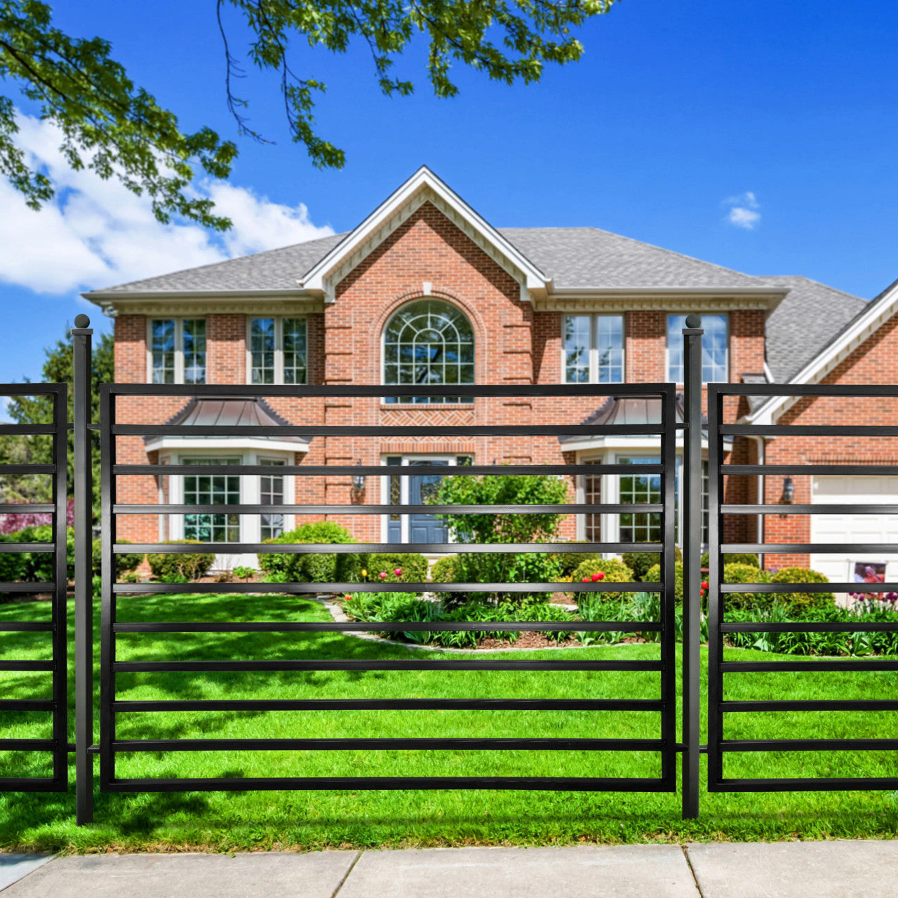 Aleko 2-Panel Fence Kit – MILAN Style – 8x5 ft. Each - 2FENCEMIL-AP