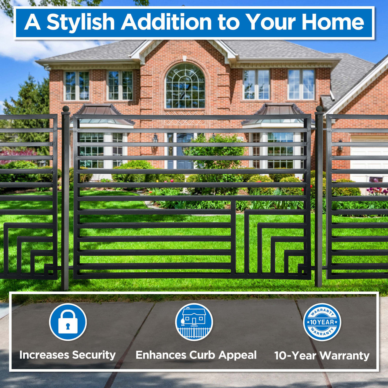 Aleko 4-Panel Fence Kit – FLORENCE Style – 8x5 ft.