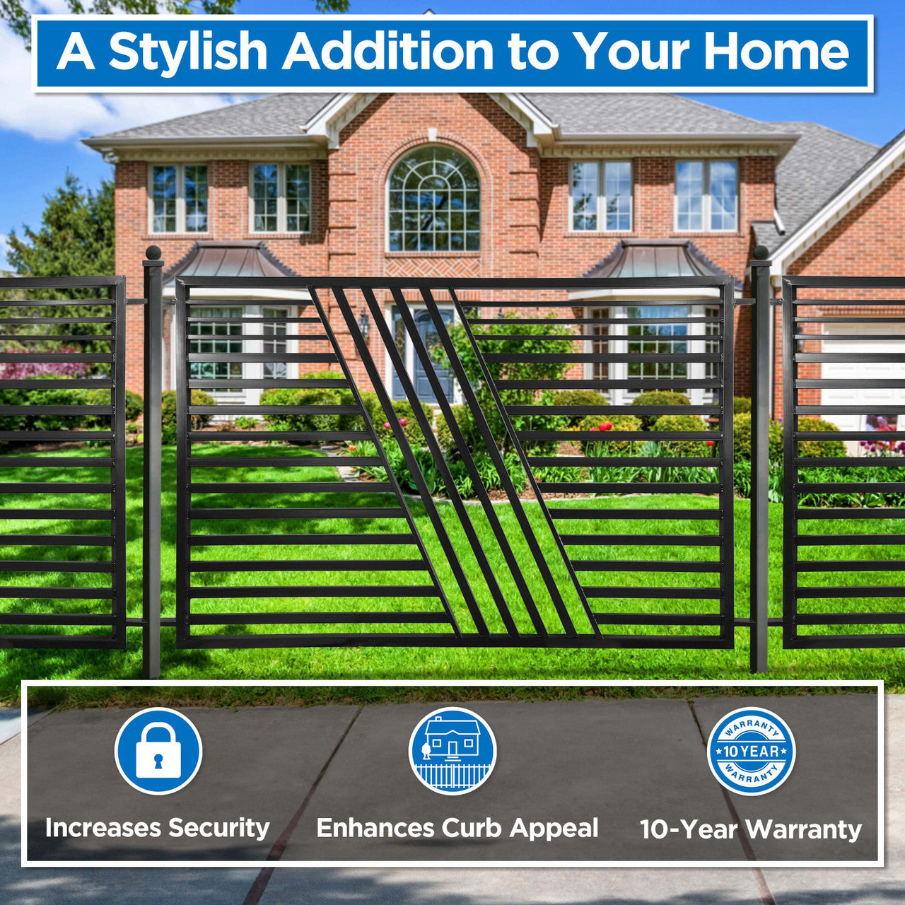 Aleko 4-Panel Fence Kit – SOFIA Style – 8x5 ft. Each - 4FENCESOF-AP