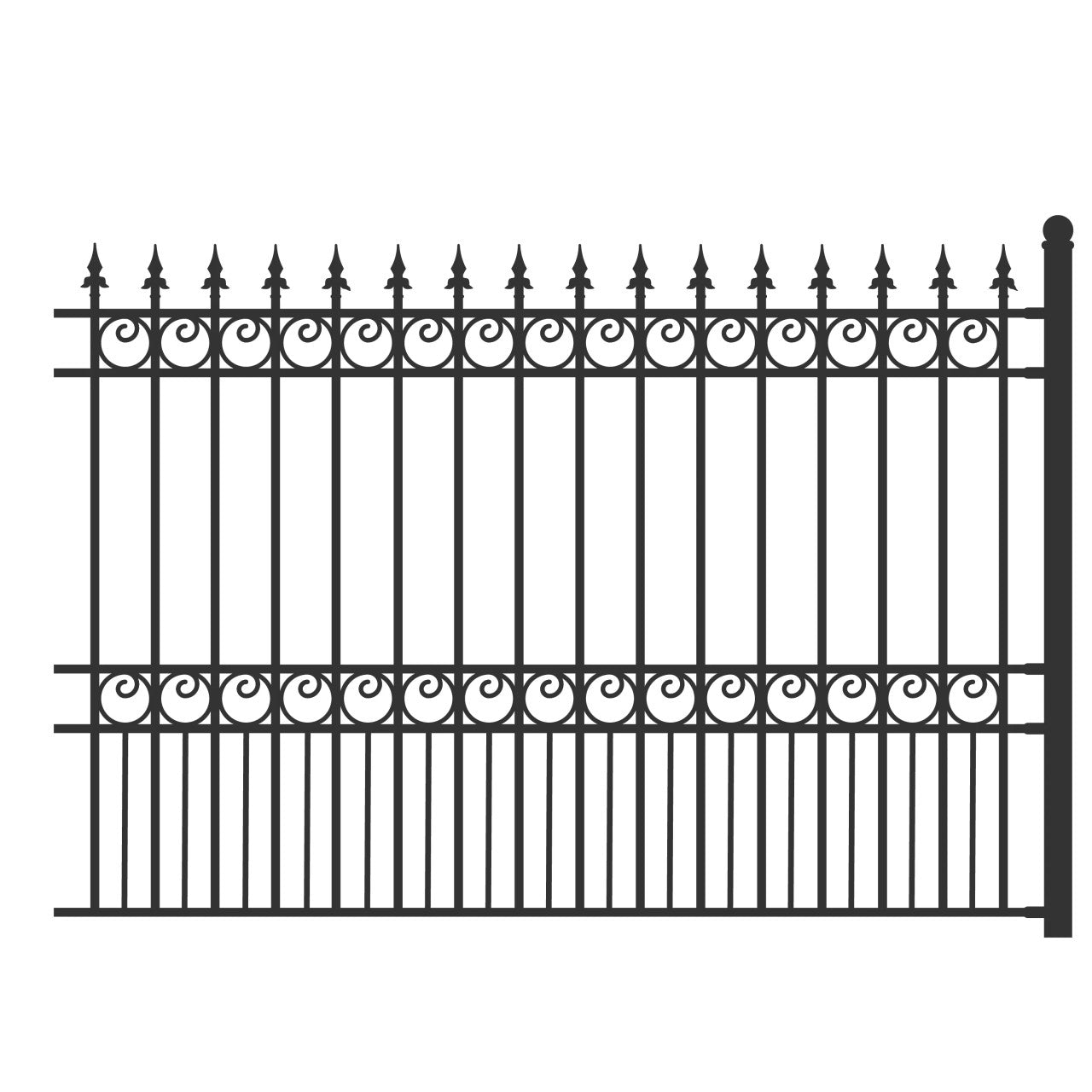 Aleko 4-Panel Steel Fence Kit – LONDON Style – 8x5 ft. Each - 4FENCELON-AP