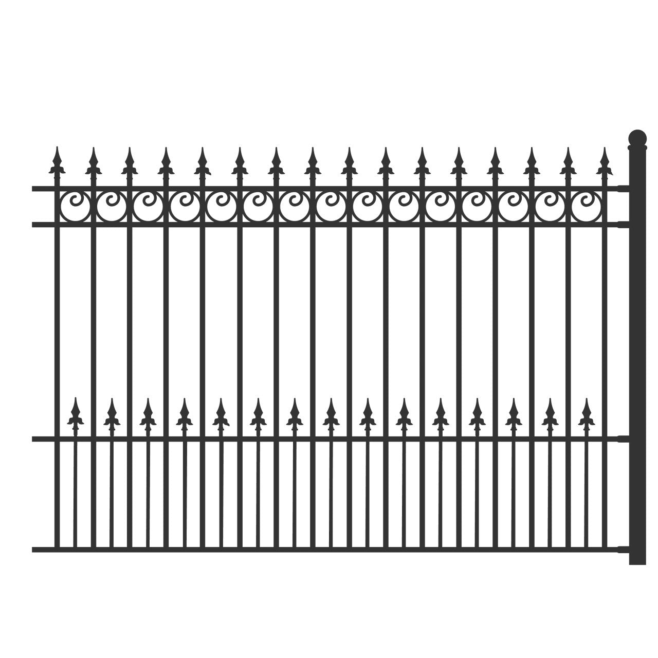 Aleko 4-Panel Steel Fence Kit – PRAGUE Style – 8x5 ft. Each - 4FENCEPRA-AP