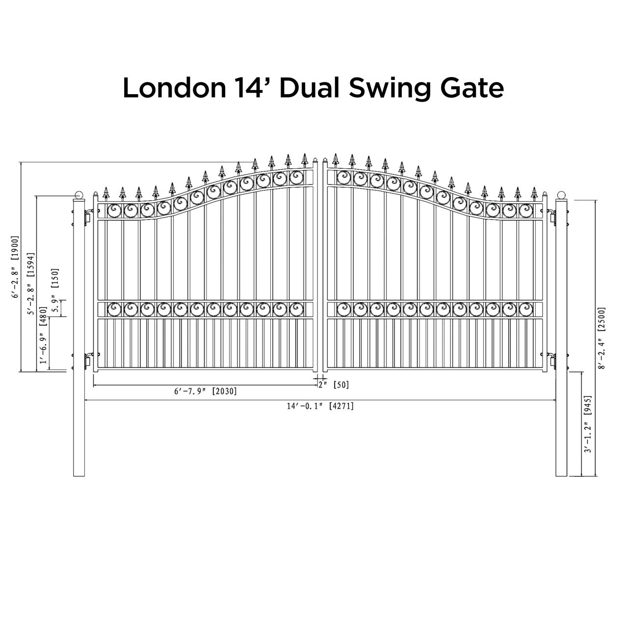 Aleko Automated Steel Dual Swing Driveway Gate and Gate
