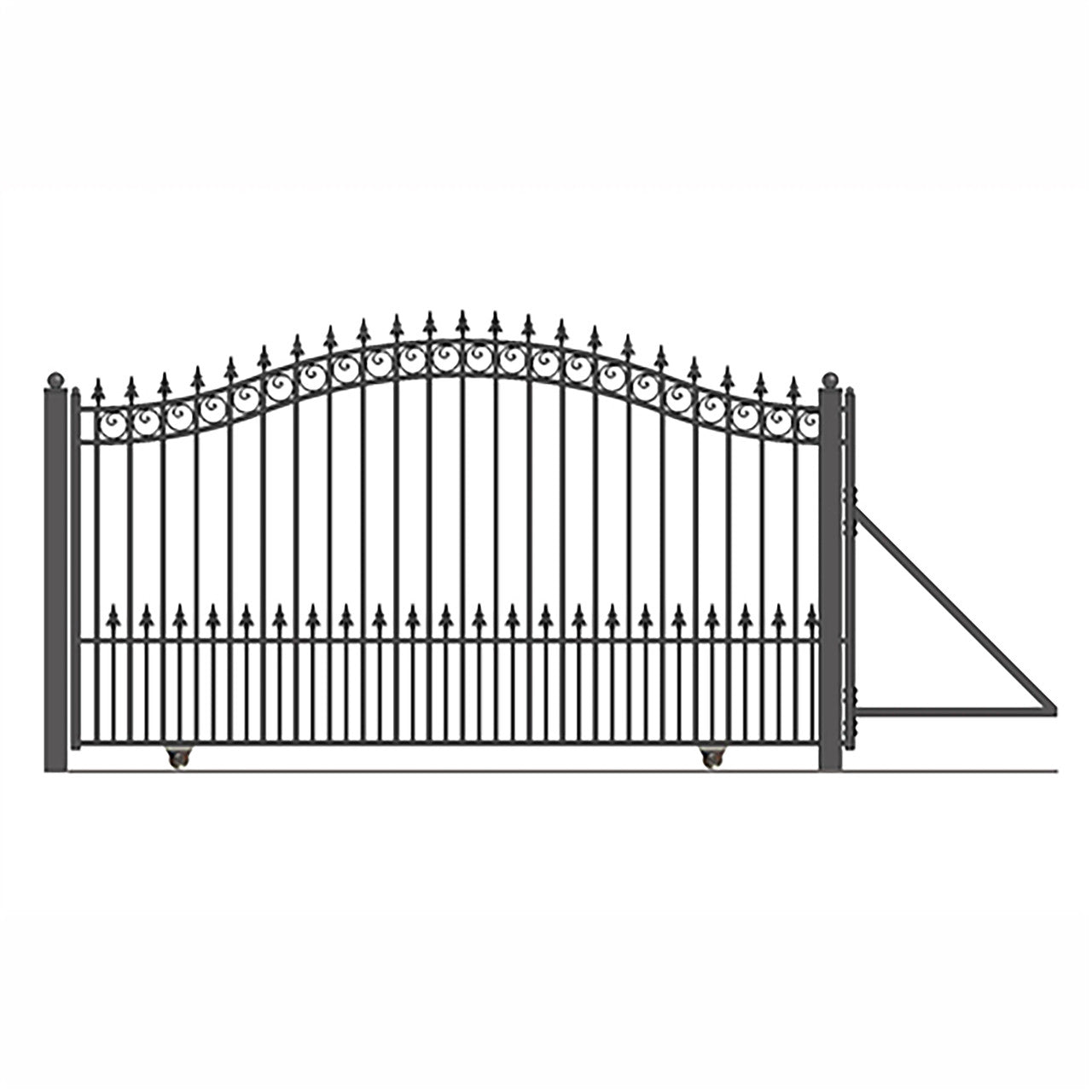 Aleko Automated Steel Sliding Driveway Gate and Gate Opener Complete Kit – PRAGUE Style – 18 x 6 Feet - DG18PRASSLAC1500-AP