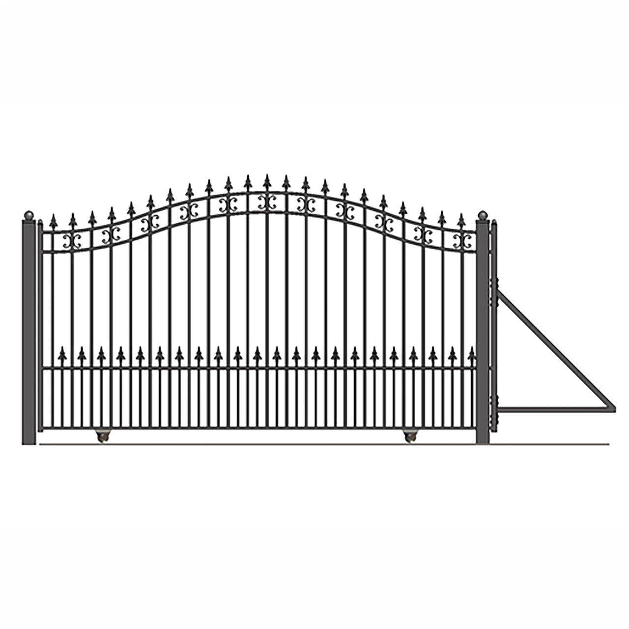 Aleko Automated Steel Sliding Driveway Gate and Gate Opener Complete Kit – ST. LOUIS Style – 16 x 6 Feet - DG16STPSSLAC1500-AP
