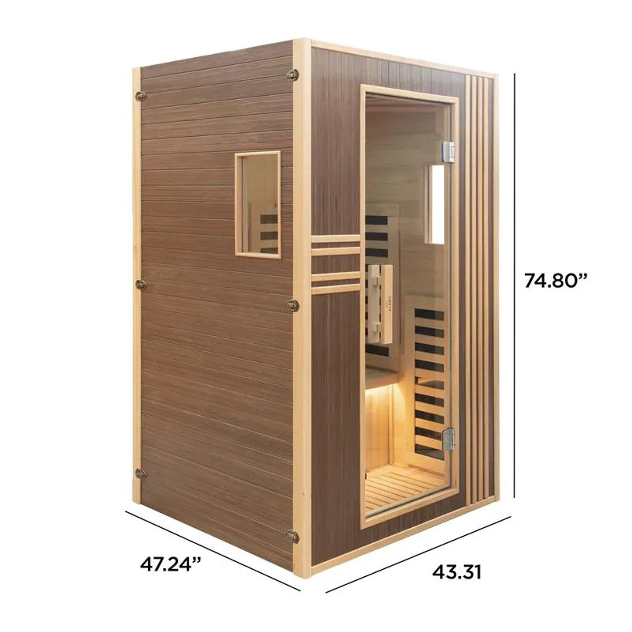 Aleko Canadian Hemlock Infrared Sauna – Brown - 1-2 Person