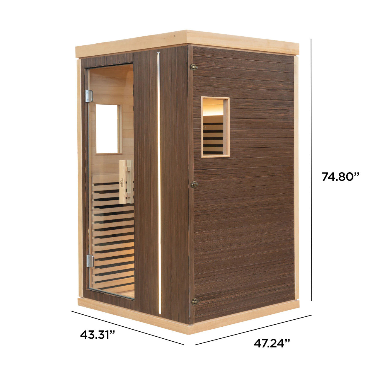 Aleko Canadian Hemlock Infrared Sauna – Walnut Finish - 1-2
