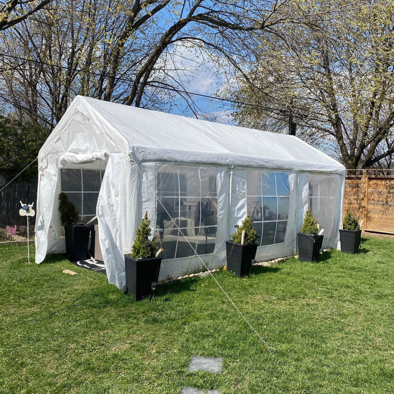 Aleko Carports Heavy Duty Outdoor Canopy Tent with Sidewalls