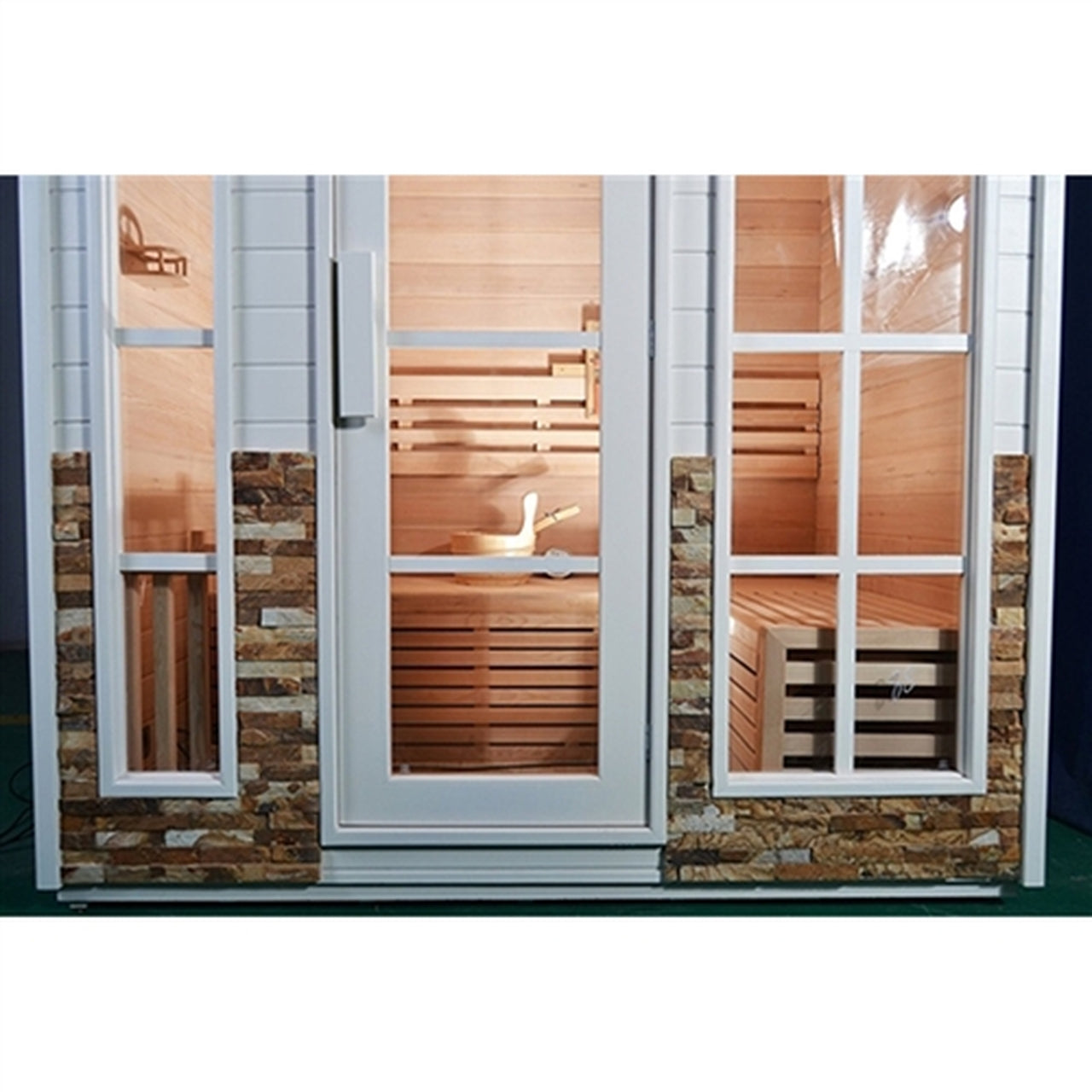 Aleko CED6PORI Outdoor Canadian Red Cedar Wet Dry Sauna - 6