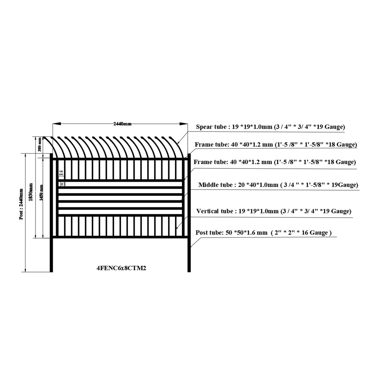 Aleko Commercial Grade 8-Panel Steel Fence Kit – Berlin –