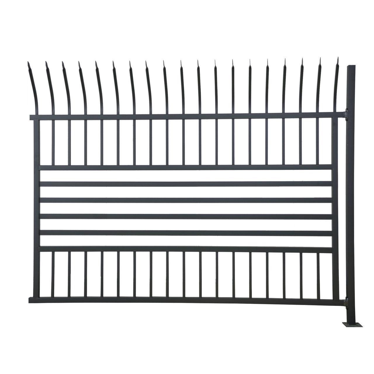 Aleko Commercial Grade 8-Panel Steel Fence Kit – Berlin – 8x6 ft. Each - SET2X4FENCE6x8CTM2-AP
