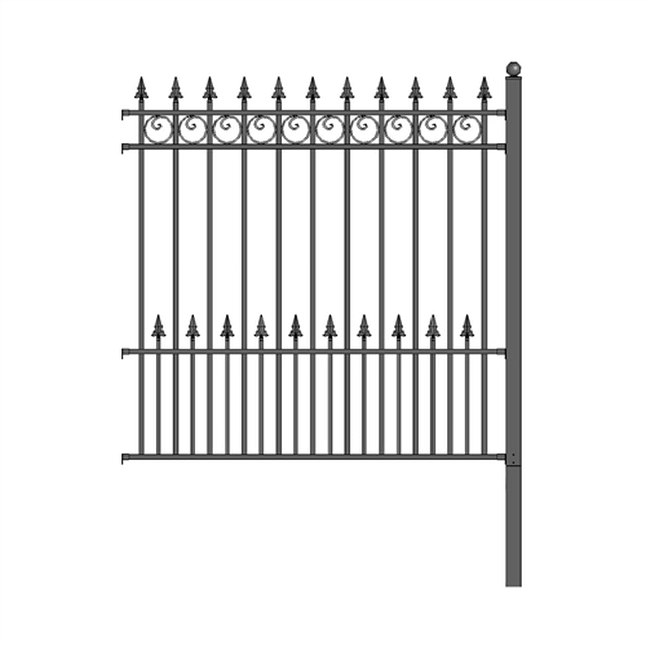 Aleko DIY Steel Iron Wrought High Quality Ornamental Fence -