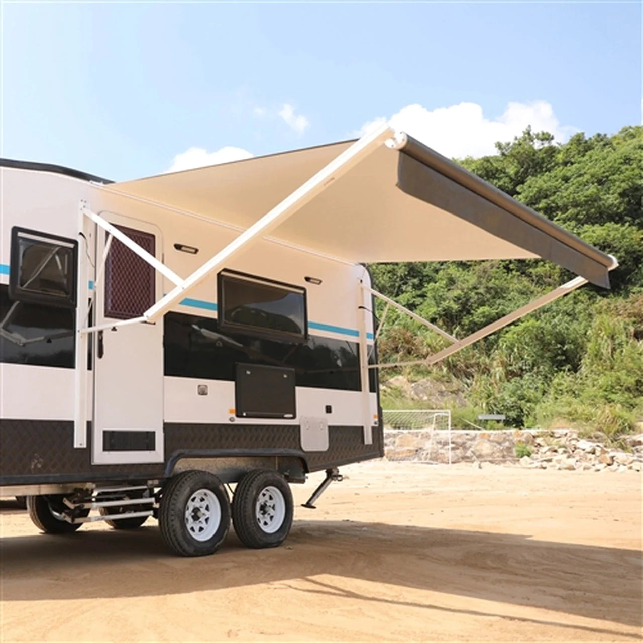 Aleko Motorized Retractable RV Awning - 12 x 8 Feet -