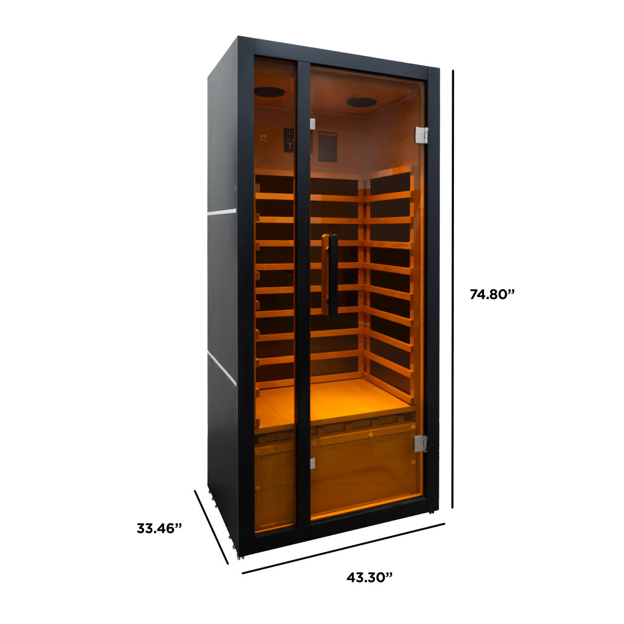 Aleko Oasis Hemlock Infrared Sauna - 1 Person - SIR1OASBLK-AP