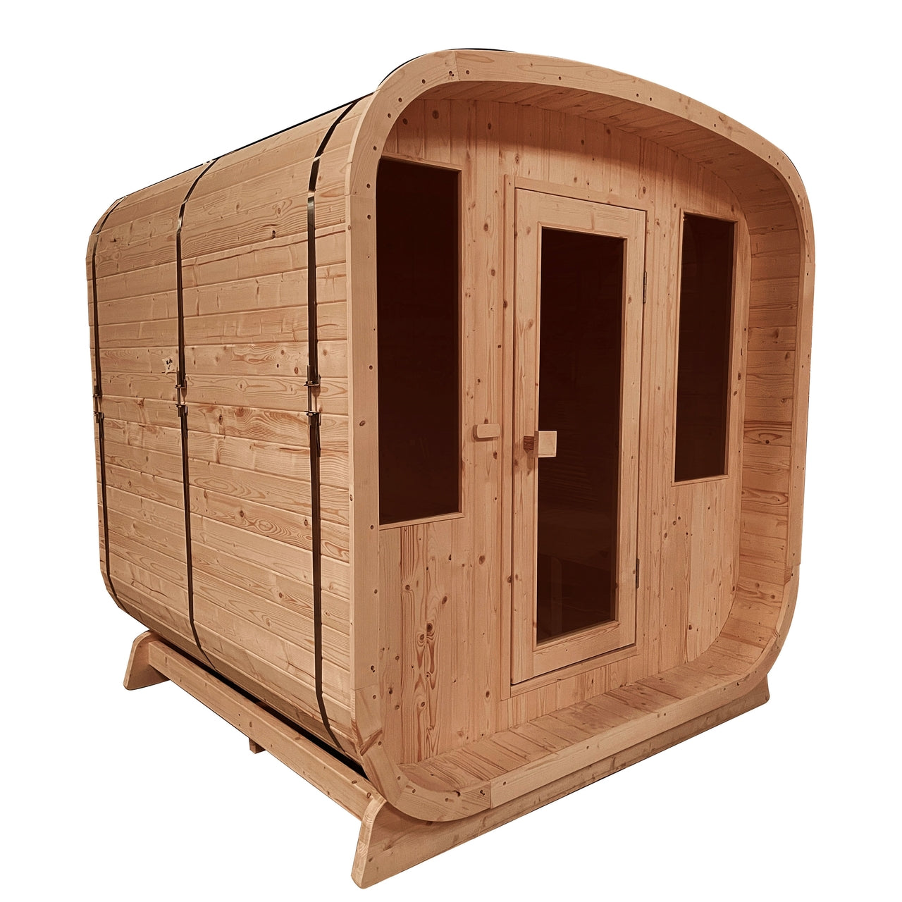 Aleko Outdoor Arnica Rustic Cedar Square Sauna – 4 Person