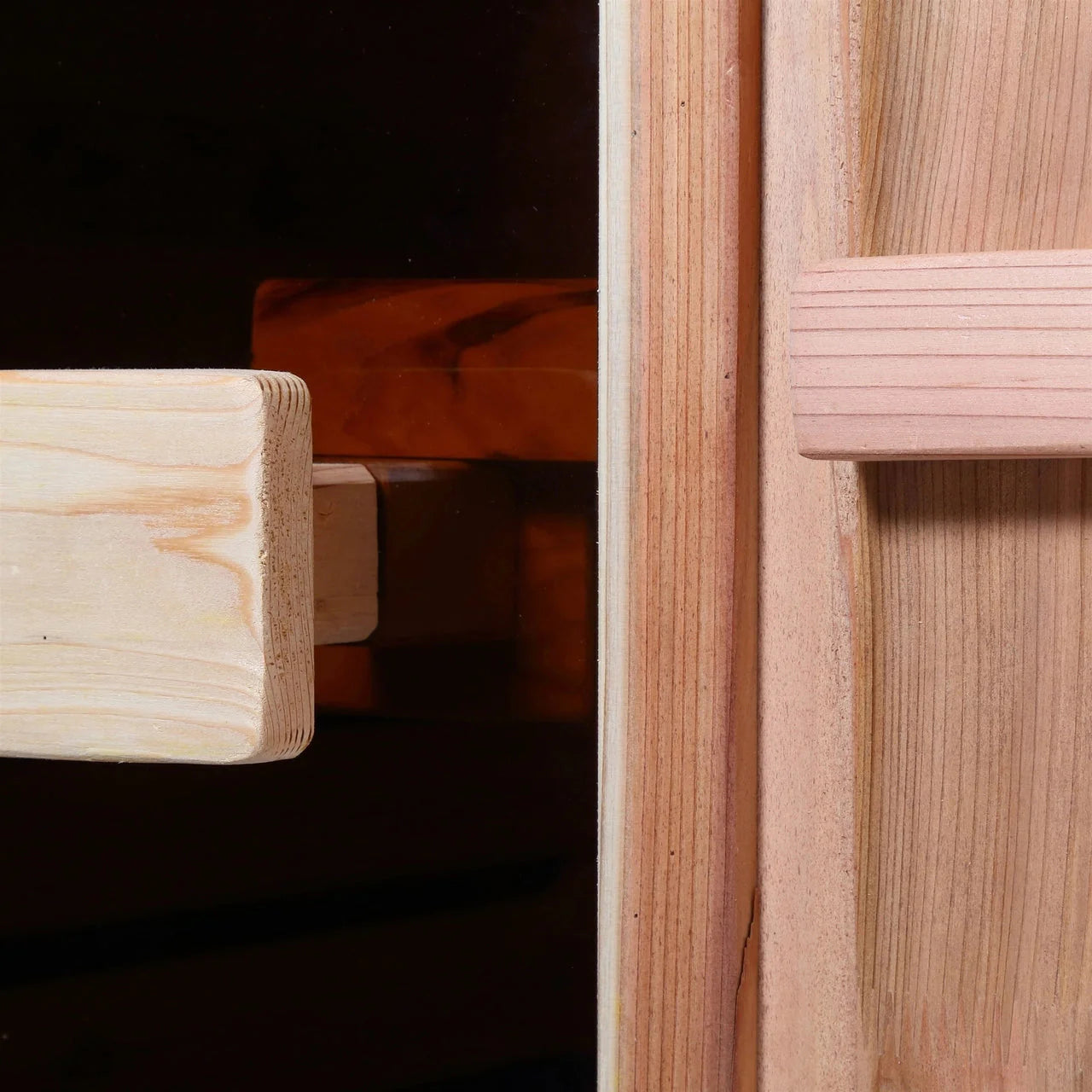 Aleko Outdoor Rustic Cedar Barrel Steam Sauna - Front Porch