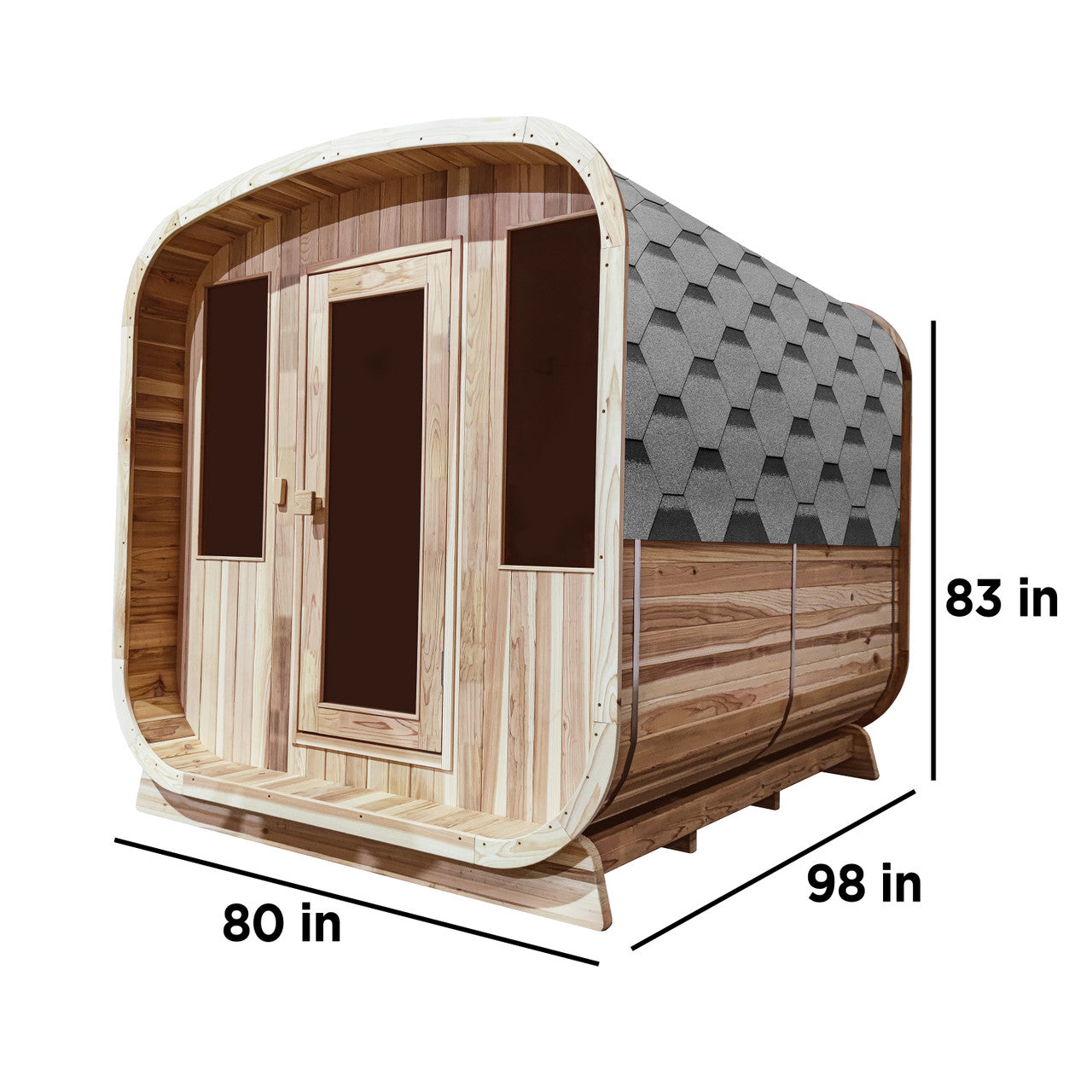 Aleko Outdoor Rustic Cedar Square Sauna – 6 Person – 6