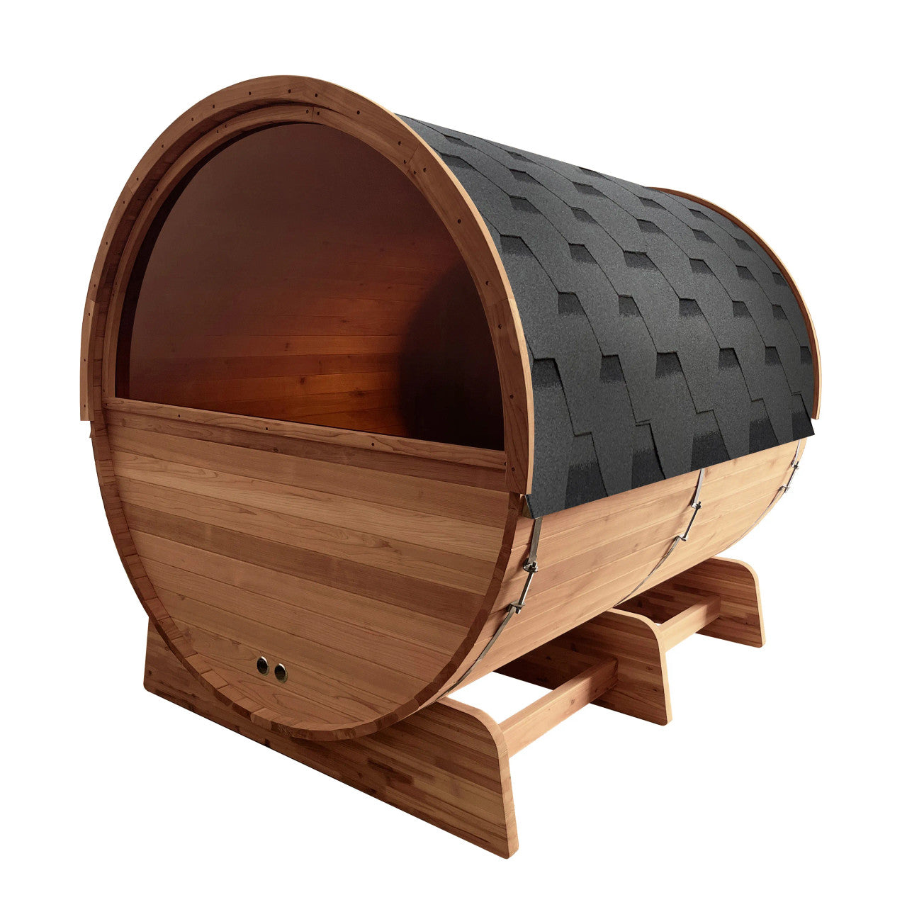 Aleko Red Cedar Barrel Sauna with Panoramic Window - 8 kW