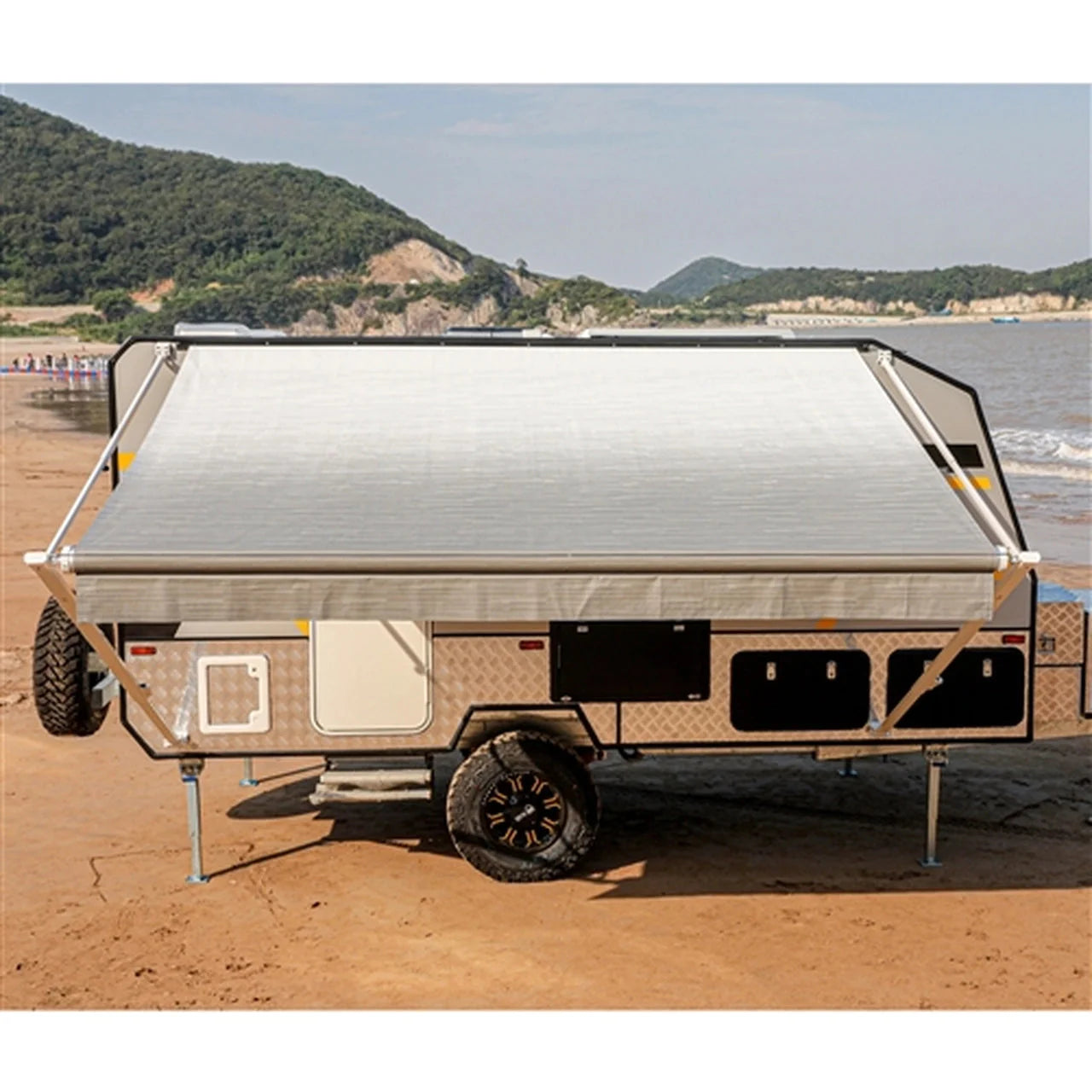 Aleko Retractable RV/Patio Awning - 10 x 8 Feet - Grey