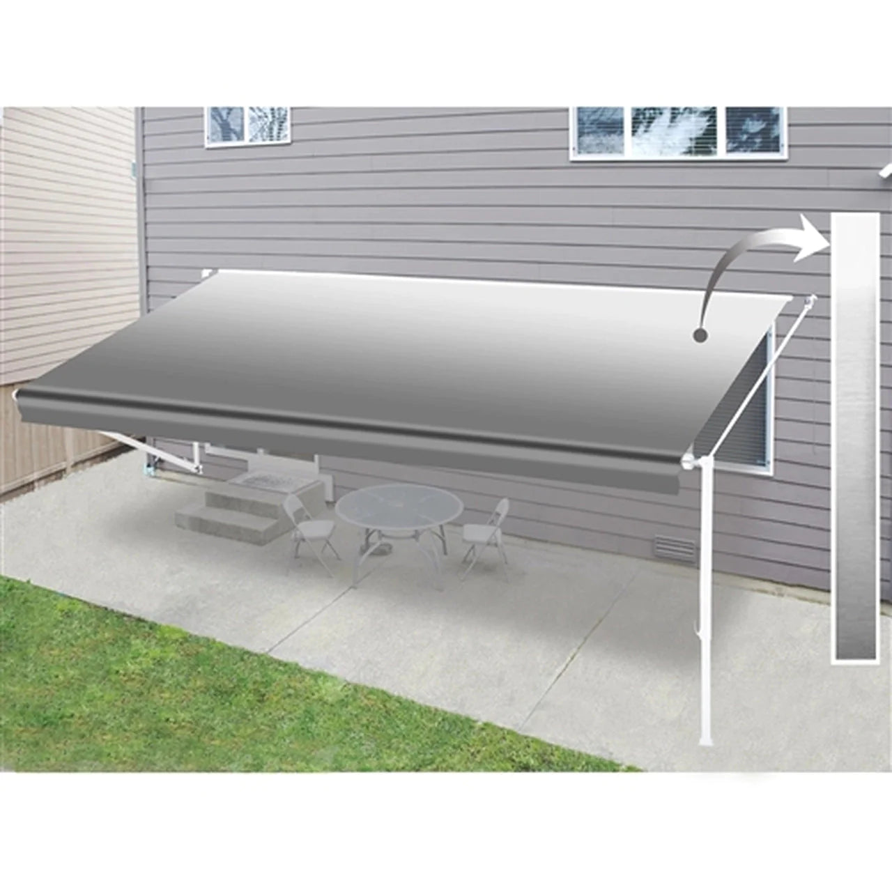 Aleko Retractable RV/Patio Awning - 10 x 8 Feet - Grey