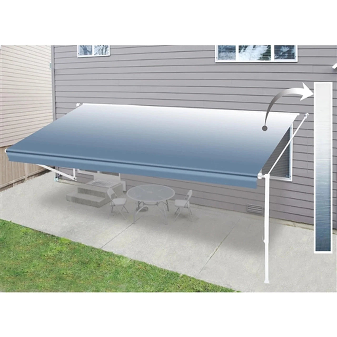 Aleko Retractable RV/Patio Awning - 12 x 8 Feet - Blue Fade