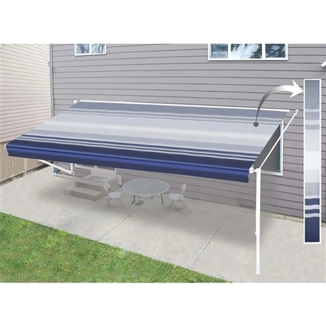 Aleko Retractable RV/Patio Awning - 12 x 8 Feet - Blue