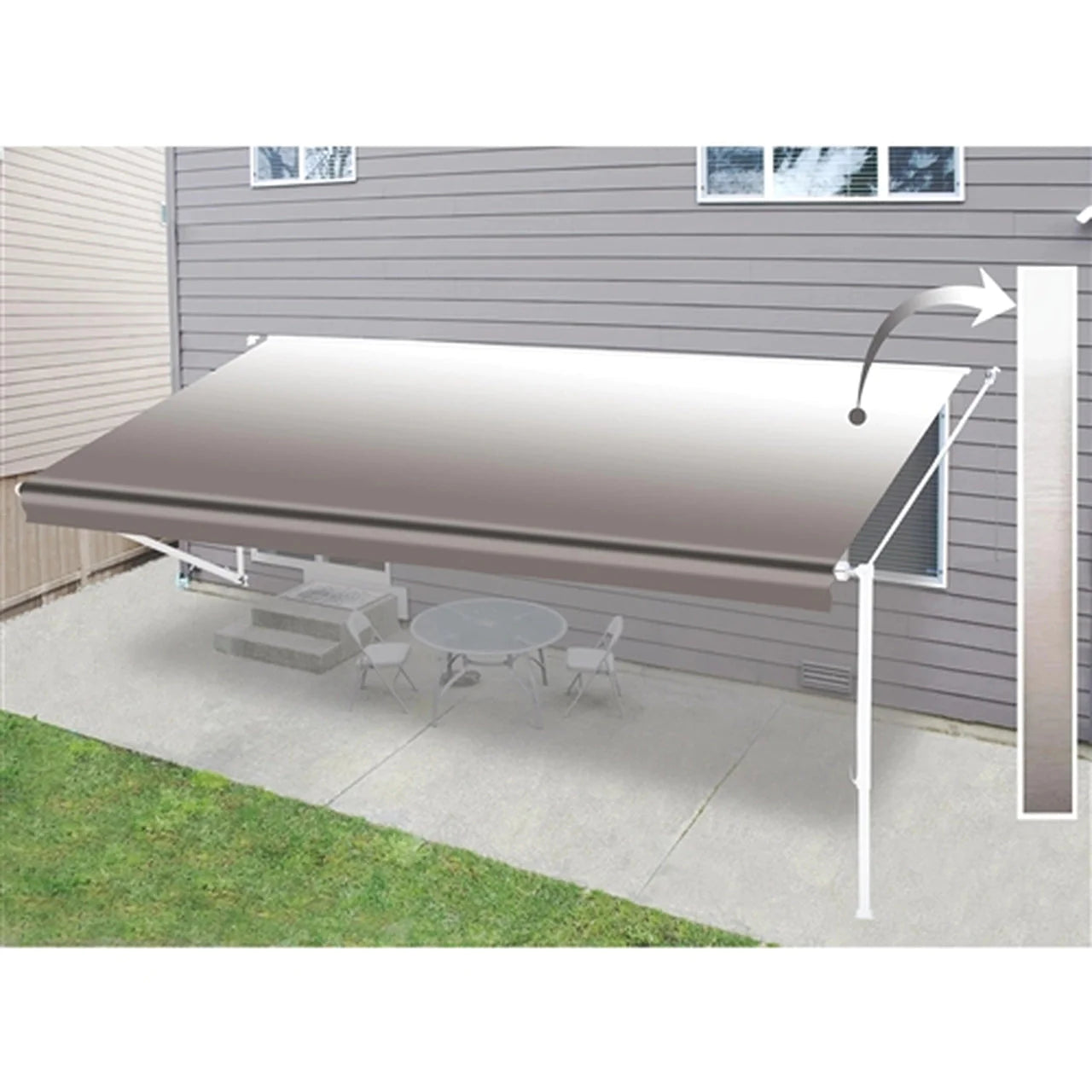 Aleko Retractable RV/Patio Awning - 12 x 8 Feet - Brown Fade