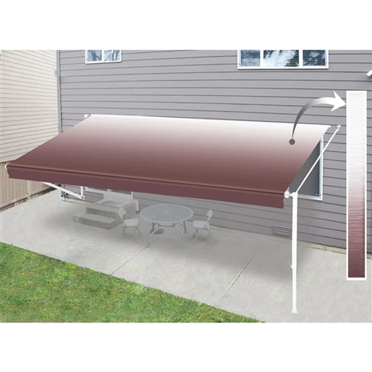 Aleko Retractable RV/Patio Awning - 12 x 8 Feet - Burgundy