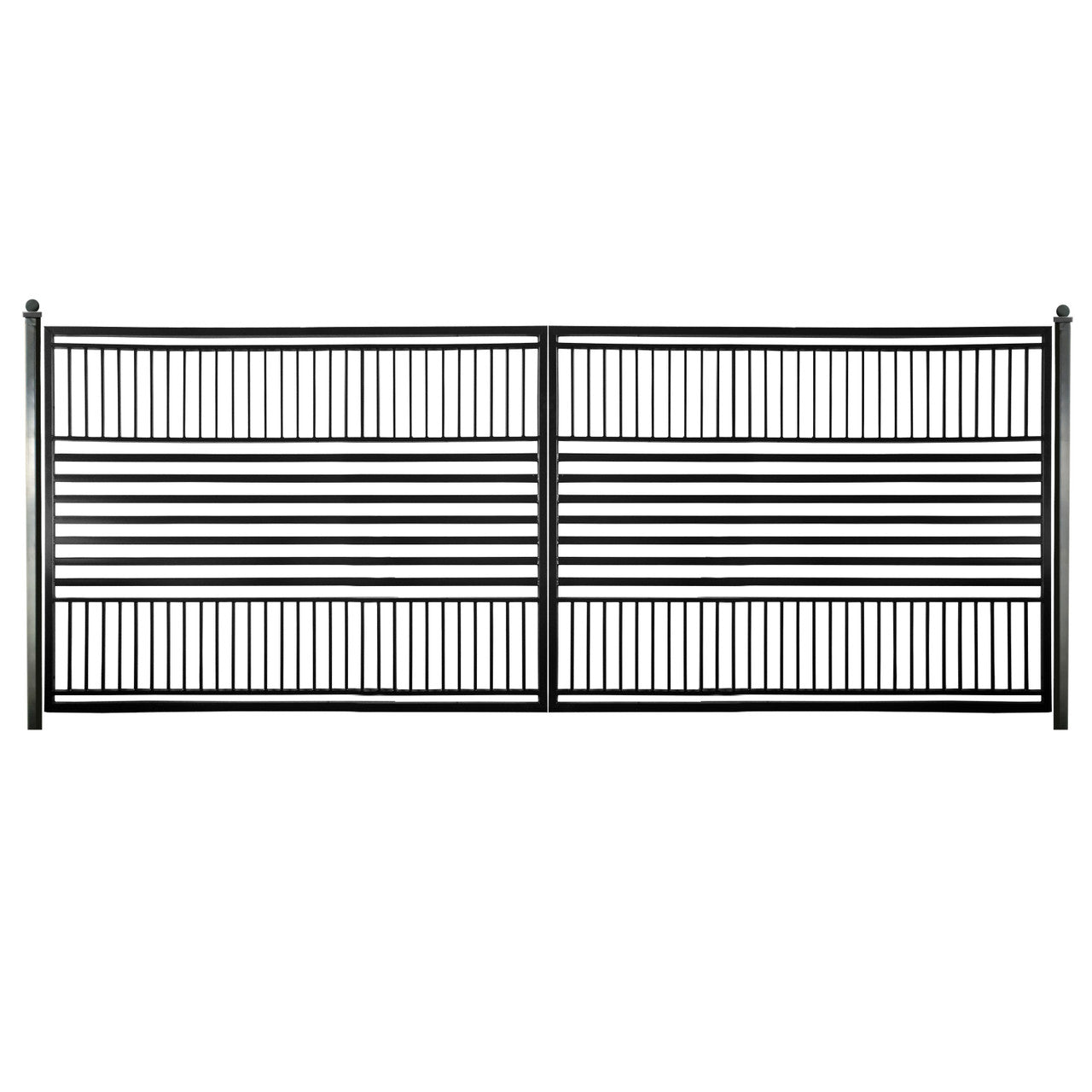 Aleko Steel Dual Swing Driveway Gate - Barcelona Style - 14 x 6 Feet